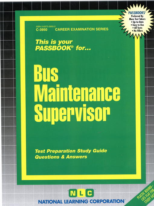 Title details for Bus Maintenance Supervisor by National Learning Corporation - Available